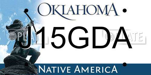 J15GDA Oklahoma License Plate