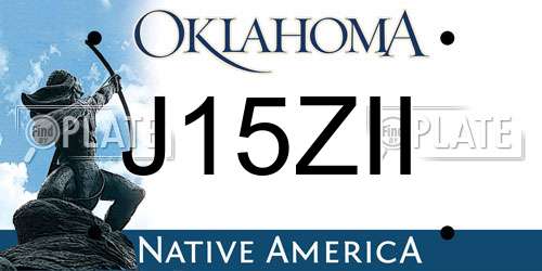 J15ZII Oklahoma License Plate