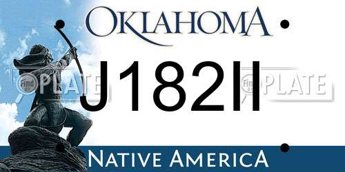 J182II Oklahoma License Plate