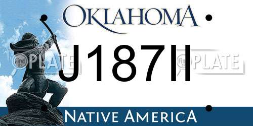 J187II Oklahoma License Plate
