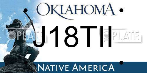J18TII Oklahoma License Plate
