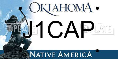 J1CAP Oklahoma License Plate