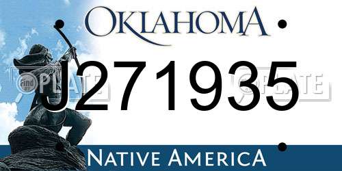 J271935 Oklahoma License Plate