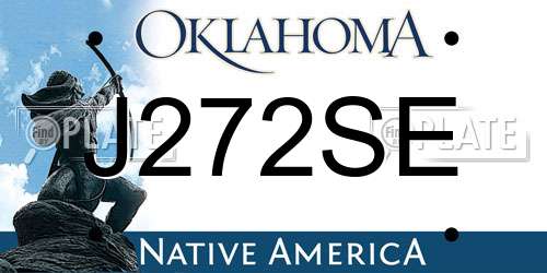 J272SE Oklahoma License Plate