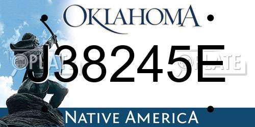 J38245E Oklahoma License Plate