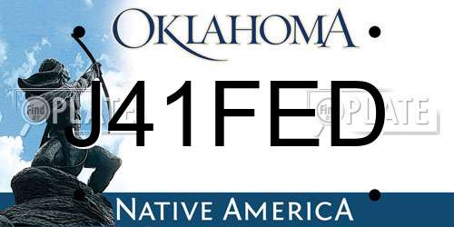 J41FED Oklahoma License Plate
