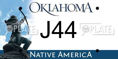 J44 Oklahoma License Plate
