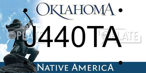 J440TA Oklahoma License Plate