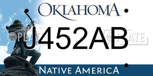 J452AB Oklahoma License Plate