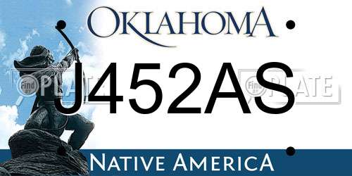 J452AS Oklahoma License Plate