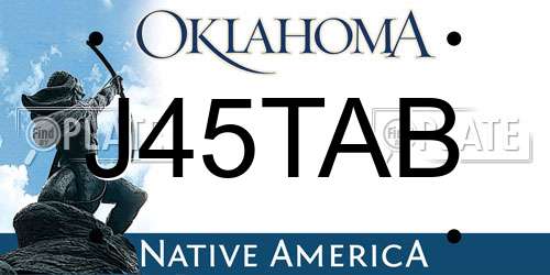 J45TAB Oklahoma License Plate