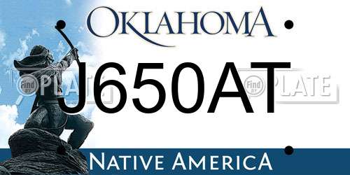 J650AT Oklahoma License Plate