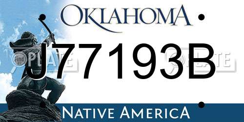J77193B Oklahoma License Plate