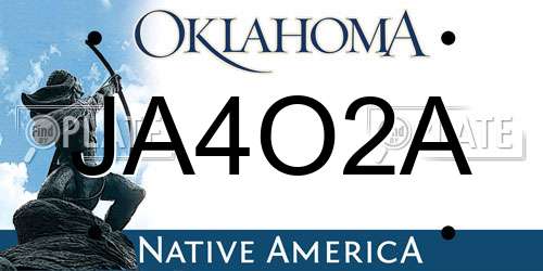 JA4O2A Oklahoma License Plate