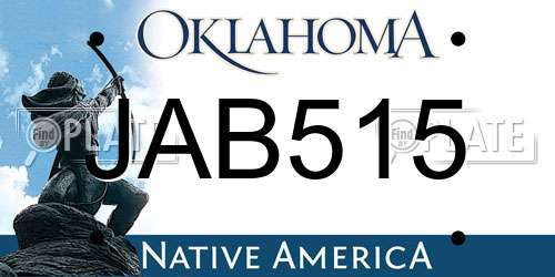 JAB515 Oklahoma License Plate