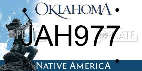 JAH977 Oklahoma License Plate