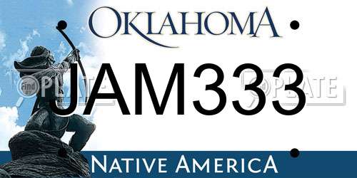 JAM333 Oklahoma License Plate