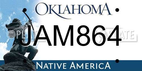 JAM864 Oklahoma License Plate