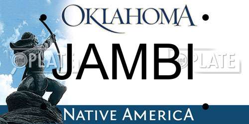 JAMBI Oklahoma License Plate