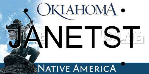 JANETST Oklahoma License Plate