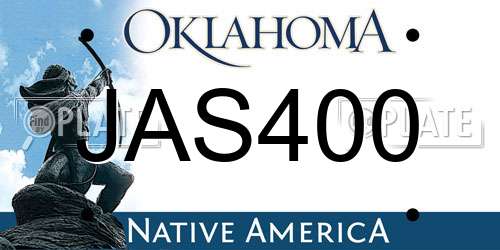 JAS400 Oklahoma License Plate