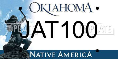 JAT100 Oklahoma License Plate