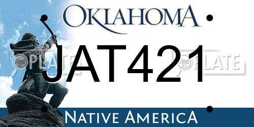 JAT421 Oklahoma License Plate