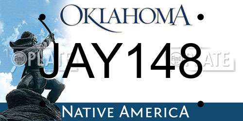 JAY148 Oklahoma License Plate