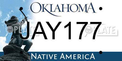 JAY177 Oklahoma License Plate