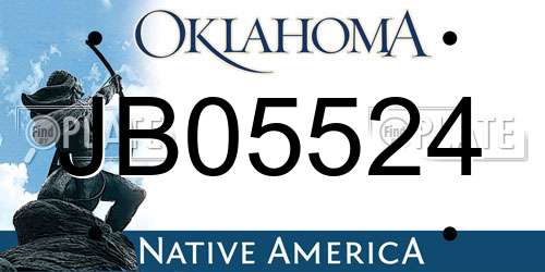 JB05524 Oklahoma License Plate