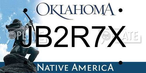 JB2R7X Oklahoma License Plate
