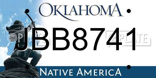 JBB8741 Oklahoma License Plate