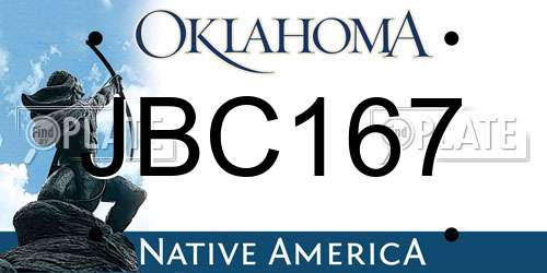 JBC167 Oklahoma License Plate