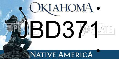 JBD371 Oklahoma License Plate