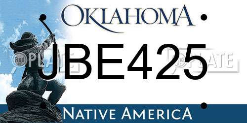 JBE425 Oklahoma License Plate