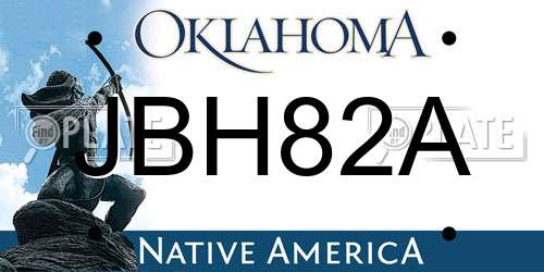 JBH82A Oklahoma License Plate