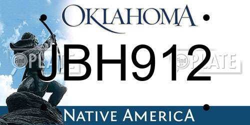 JBH912 Oklahoma License Plate
