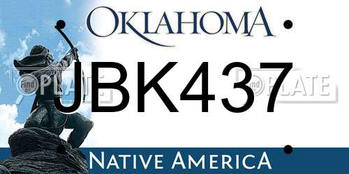 JBK437 Oklahoma License Plate