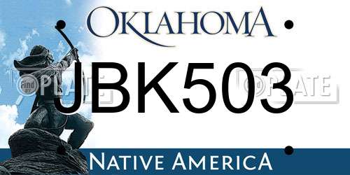 JBK503 Oklahoma License Plate