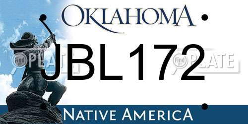 JBL172 Oklahoma License Plate