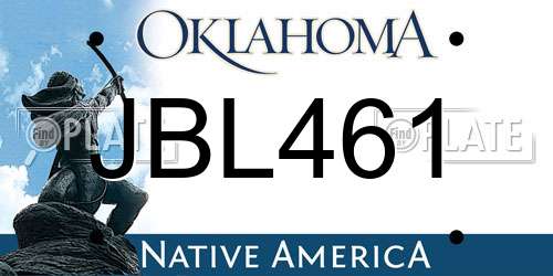 JBL461 Oklahoma License Plate