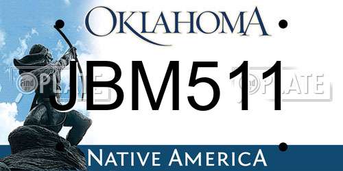 JBM511 Oklahoma License Plate