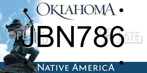 JBN786 Oklahoma License Plate
