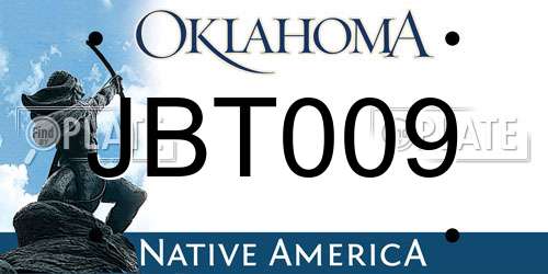 JBT009 Oklahoma License Plate
