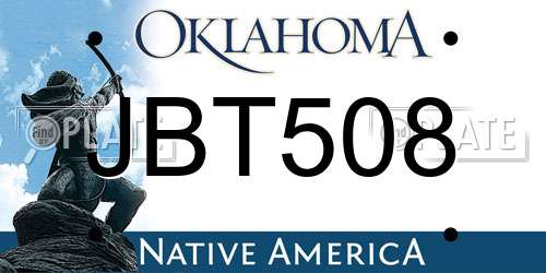 JBT508 Oklahoma License Plate