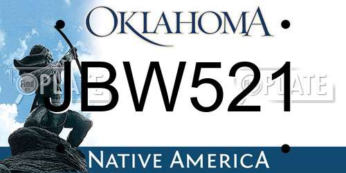 JBW521 Oklahoma License Plate