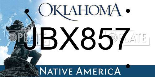 JBX857 Oklahoma License Plate