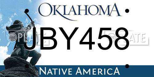 JBY458 Oklahoma License Plate