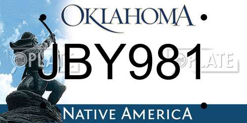 JBY981 Oklahoma License Plate