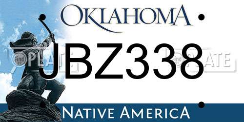 JBZ338 Oklahoma License Plate